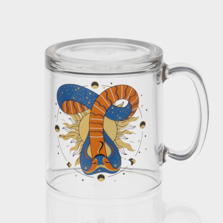 New Year's glass tea mug "Mystical snakes", 320 ml, mix-3