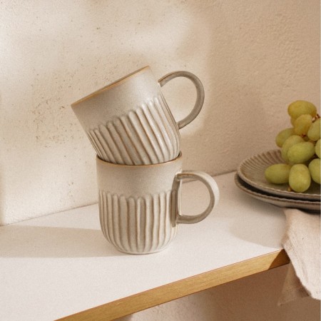 A set of mugs of ceramic SL Home "Monty", 400 ml, brown color-4
