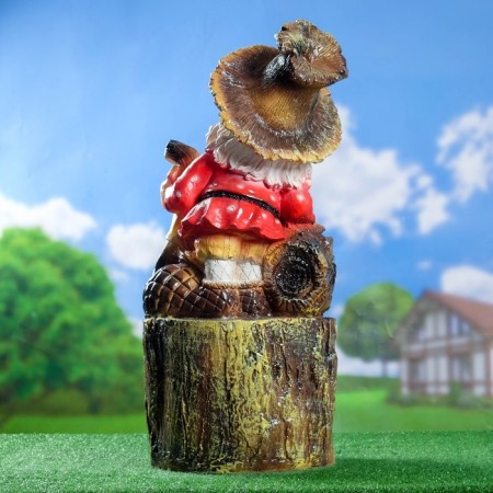 Garden figure "Lesovik on the stump" 41x33x77cm, mix-8