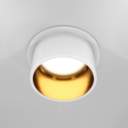 The built-in lamp Technical DL050-01WG, GU10, 1x12 W, 68x68x55 mm, white with gold-2