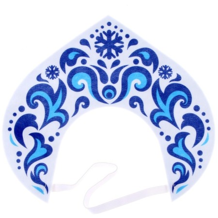 Carnival Kokoshnik "Snow Princess" made of felt-6
