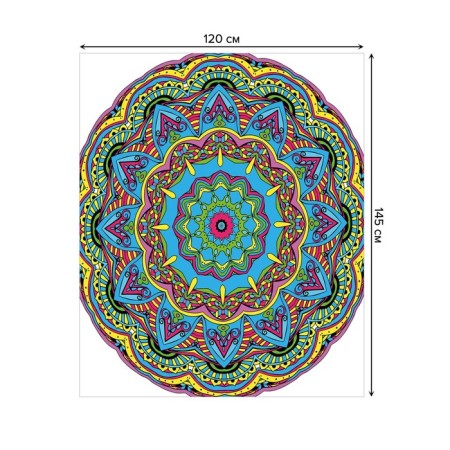 The tablecloth "Rainbow Flower", rectangular, Saten, size 120x145 cm-1