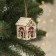 Christmas tree toy "House with a snowman", from batteries, a glow of warm white