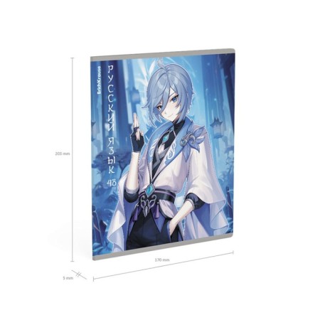 Subject notebook, 48 sheets, ruler, Russian language, Erichkrause "Manga", cardboard cover of Twin-lax, block offset 100%, information block-8