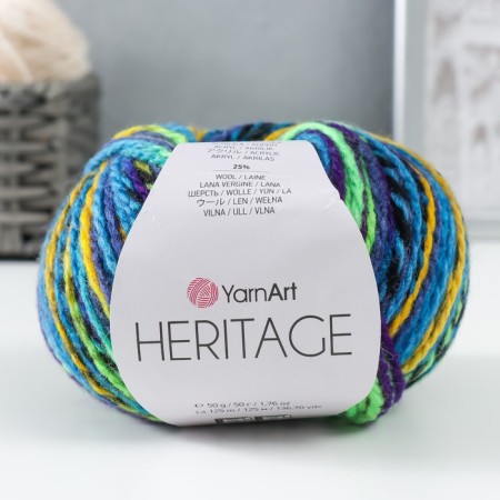 Yeritage yarn 75% acrylic, 25% wool 125m/50g (334 blue-violet-yellow)