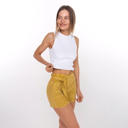 Women's casual shorts, mustard color, size 46-5