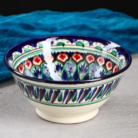 Rishtan ceramics "Patterns", 18 cm, big, mix