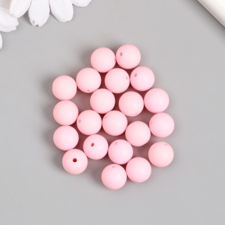 Beads for creativity plastic "Children's pink" matte d = 1.2 cm set 20 g-2