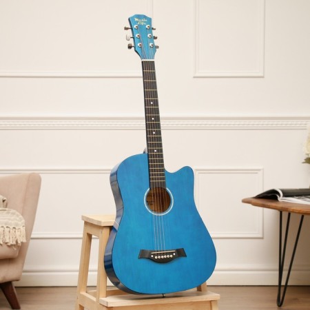 Acoustic guitar, blue, 97cm, with a neckline