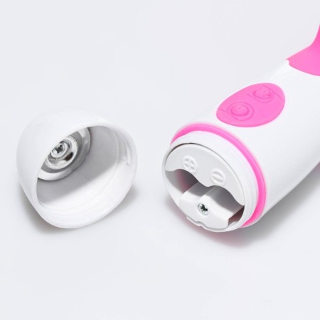 Vibrator with a clitoral stimulant, 30 modes, 19.4 x5.4 cm, pink-2