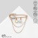 Classic pin, 5 cm, color-white color in gold