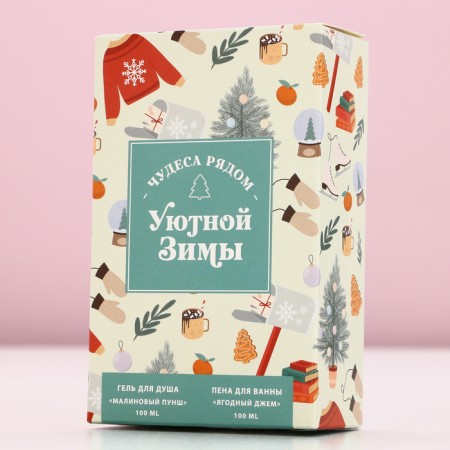 Gift set of cosmetics "Winter Winter!", Show Gel 100 ml and a 100 ml bath, pure happiness-8