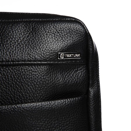 Male bag over the shoulder, Textura, artificial leather, black color-5