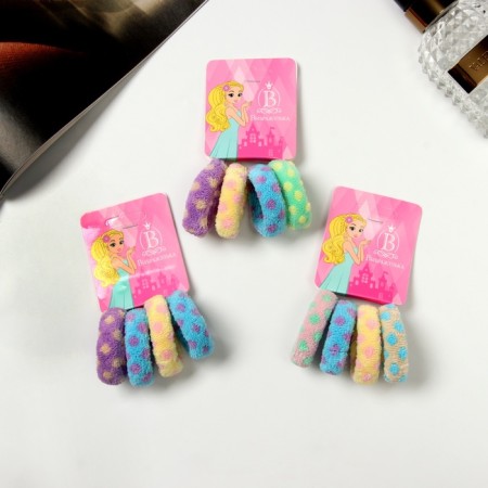 Hair gum "Tender" (set 4 pcs) peas of pastel, 4 cm, mix-1