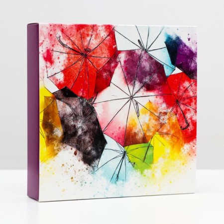 Box for sweets, 16 pcs, "umbrellas", 17.7 x 17.7 x 3.8 cm-4