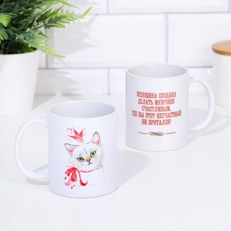 Sublimation mug “Since March 8! Cat ", with application-3