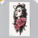 Black tattoo on the body, color "girl, space and roses" 12x18.8 cm