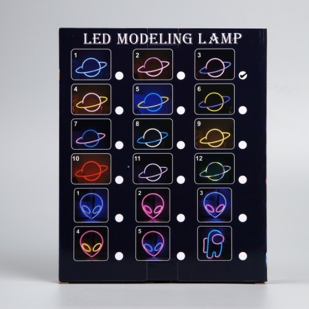 Neon sign "Planet", 30x17.5 cm, aax3+usb, pink-blue-6