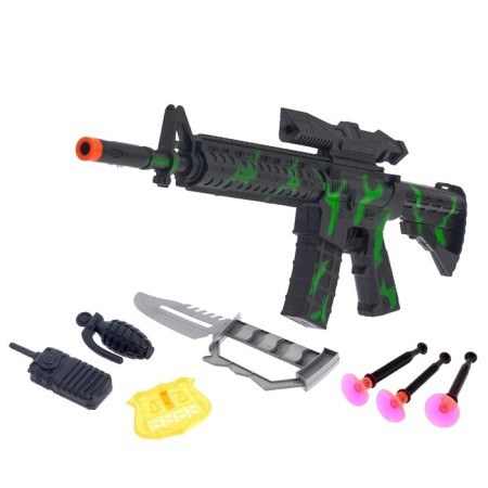 A set of police "Special Forces", 5 items, a machine gun shoots with suction cups