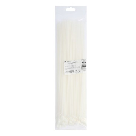 Nylon clamp, plastic, 4.8x400 mm, white, in packaging 100 pcs.-1