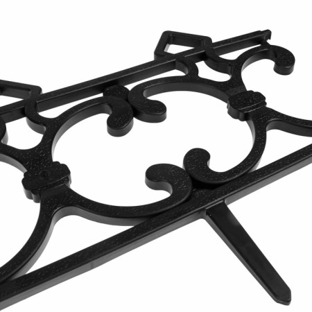 Decorative fence, 30 × 290 cm, 5 sections, plastic, black, "park"-9