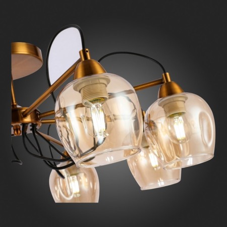Ceiling EVOLUCE lamp. Sle110002-08. Acro. 8x60 watts, E27, 75x75x29 cm, bronze color-4