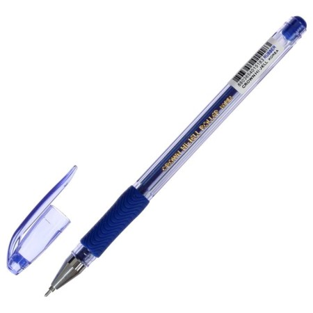 Gel pen Crown Hjr-500rnb, blue ink, node 0.7 mm, rubber emphasis-4