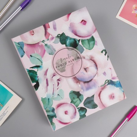 Photo album for 200 photos 10x15 cm, plastic. sheets "Flora Art" peonies