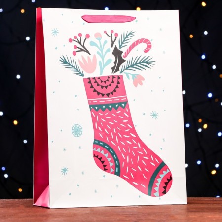 Laminated "Festive sock" 32 x 12 x 42 cm laminate-2