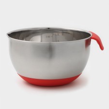 A bowl of stainless steel, 2.5 l, 23.5 × 20.5 × 11.5 cm, with an anti -slip bottom and a measuring scale, silicone pen, mix color