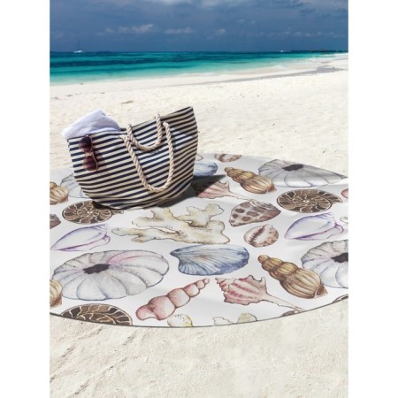 Pareo and beach rug "Draw shells", D = 150 cm-1