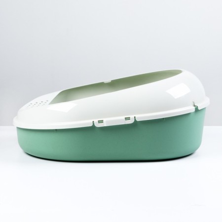 A tray for cats with an side without a Cosmo grid 51.9 x37.8 x 21.3 cm, green-2
