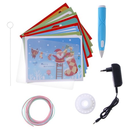 3D handle "New Year" set of PCL plastic, mod. Pn005, blue color-2