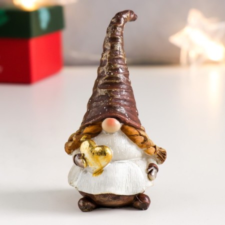 Polystone souvenir "Winter dwarf with golden heart" MIX 9x4.5x4 cm-1