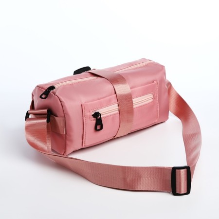 Youth bag with a zipper, pink color-5