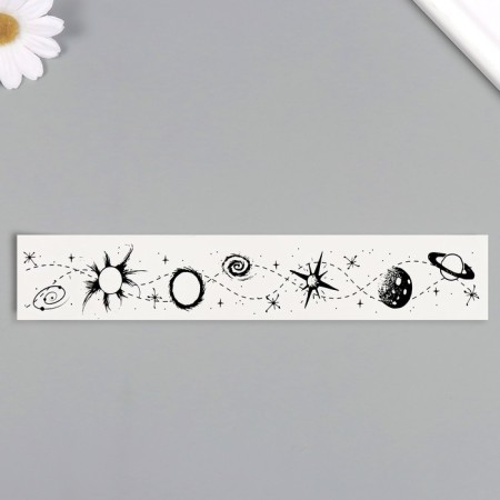 Tattoo on the body Black "Bracelet. Cosmos" 20x3 cm-3