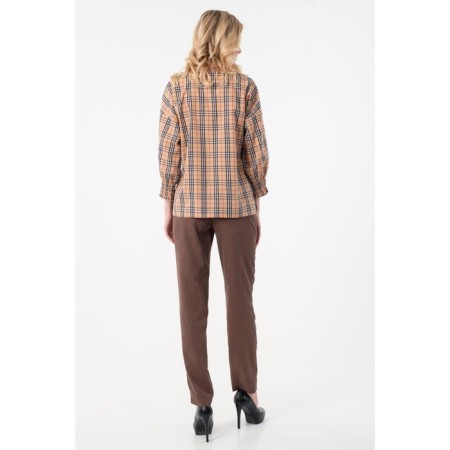 Female blouse, size 44, brown color-1