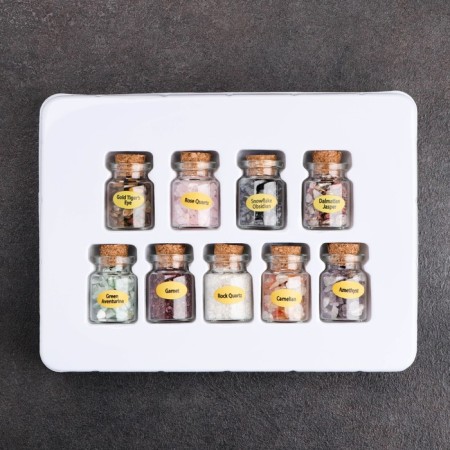 Crystal collection in a jar, 9 jars, 17.5x13 cm-2