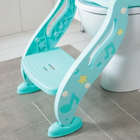 Children's lining - a seat on the toilet, soft, with a step, the color is turquoise-1