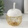 Coramics box, Metal "Apple" White 8.5x8.5x12 cm