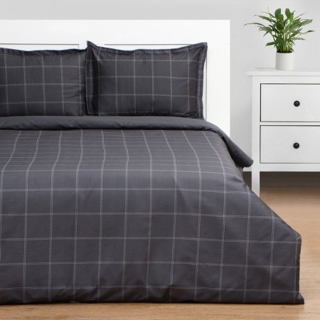 Bed linen Ethel Duet Cage: Graphite, 143x215 cm-2pcs, 215x240 cm, 50x70+3 cm-2 pcs, Maco-Satin, 114g/m2-5