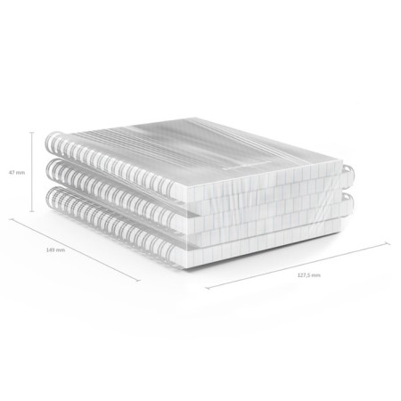 Notebook A6 (102 x 146 mm), 80 sheets in a cage on a spiral Erichkrause Total Black, plastic cover, offset block, white 100%, black-3