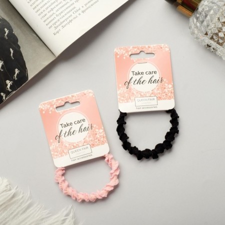 Hair gum "Sport" Wall, 5 cm, pink, black, mix-1