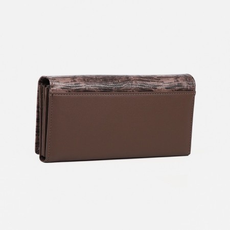 Women's wallet on magnets, brown color-1