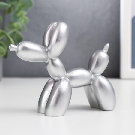 Souvenir Polystone "Air Ball - Dog" silver 8x10x4 cm