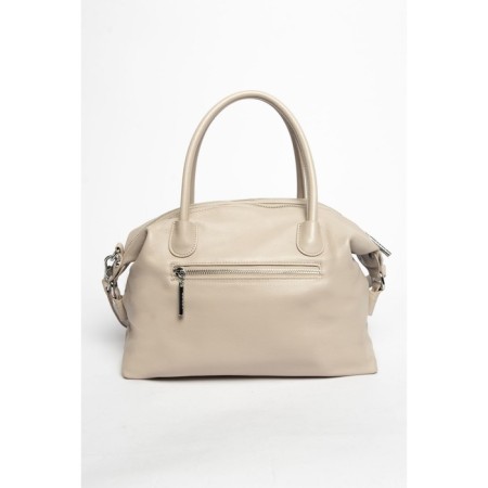 Female bag, genuine leather, ludor beige, 35x12x26 cm-2