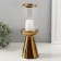 Ceramics candlestick, glass for 1 candle "surface" d = 8 cm gold 10x10x29.5 cm