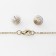 Set 2 objects: earrings, pendant “dew” flower, red-white color in gold, 48 cm