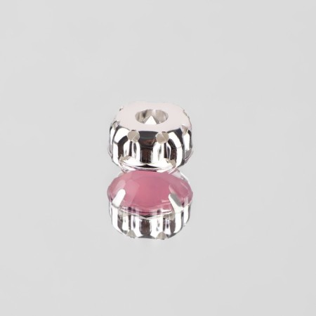 Rhinestones are sewing "circle", in the frame, d = 10 mm, 20 pcs, color pink opal-3