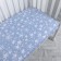 Sheet on the elastic band "Stars", size 60x120 cm, blue color